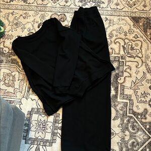 Black Sweatshirt and Pants Set
